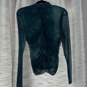 Zara Sheer Dark Green Blouse